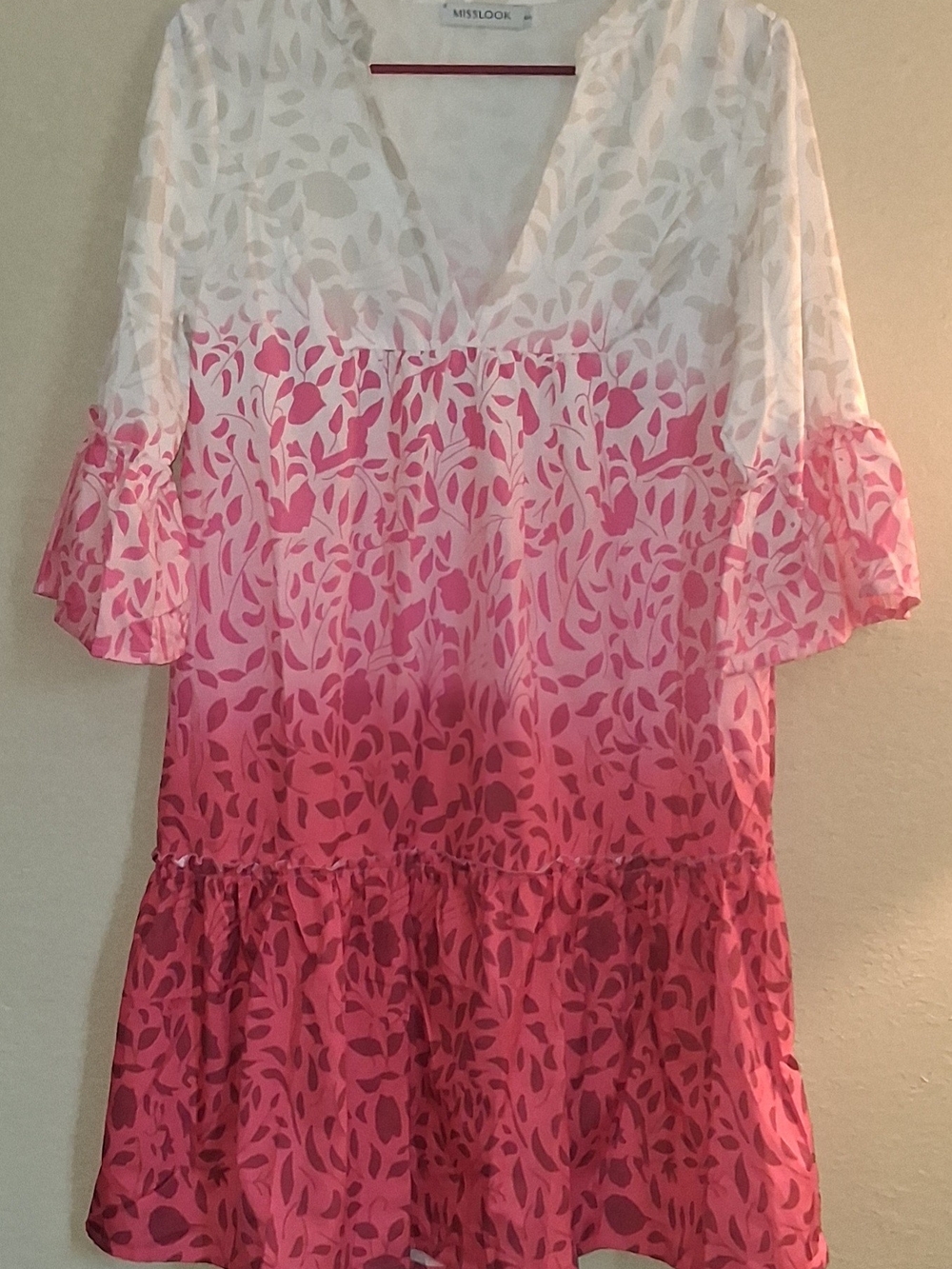 MISSLOOK Pink Ombre Floral Mini Dress